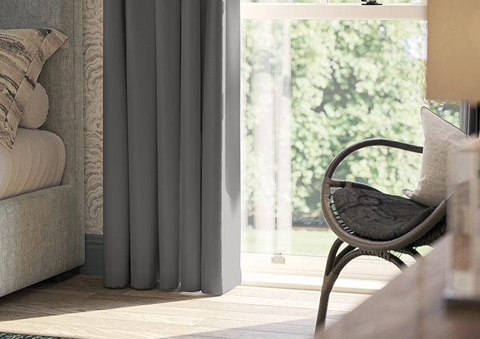 Akoya Faux Silk, Lustre Slate Grey - Made to Measure Curtains - Image 5